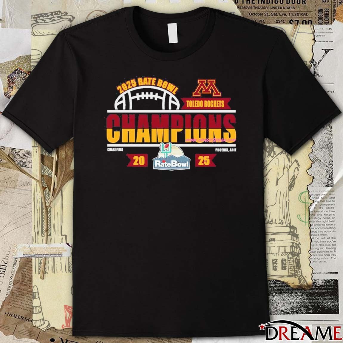 Minnesota Golden Gophers 2025 Rate Bowl At Chase Field In Phoenix Arizona Chase Field Phoenix AR t-shirt
