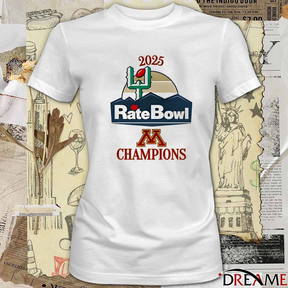 Minnesota Golden Gophers 2025 Rate Bowl Champions t-shirt