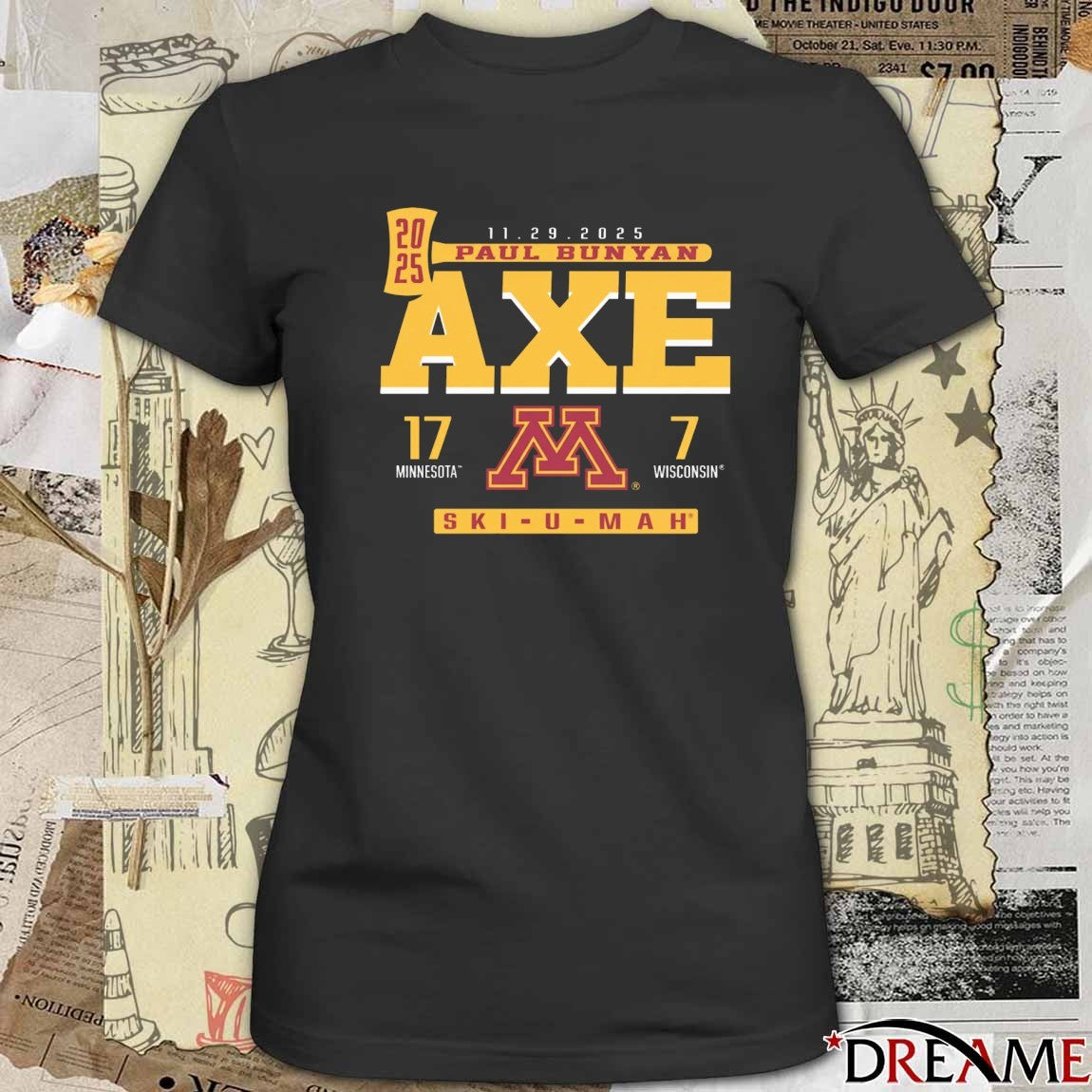 Minnesota Golden Gophers vs. Wisconsin Badgers 11.29.2025 Paul Bunyan’s Axe Score 17 – 7 t-shirt