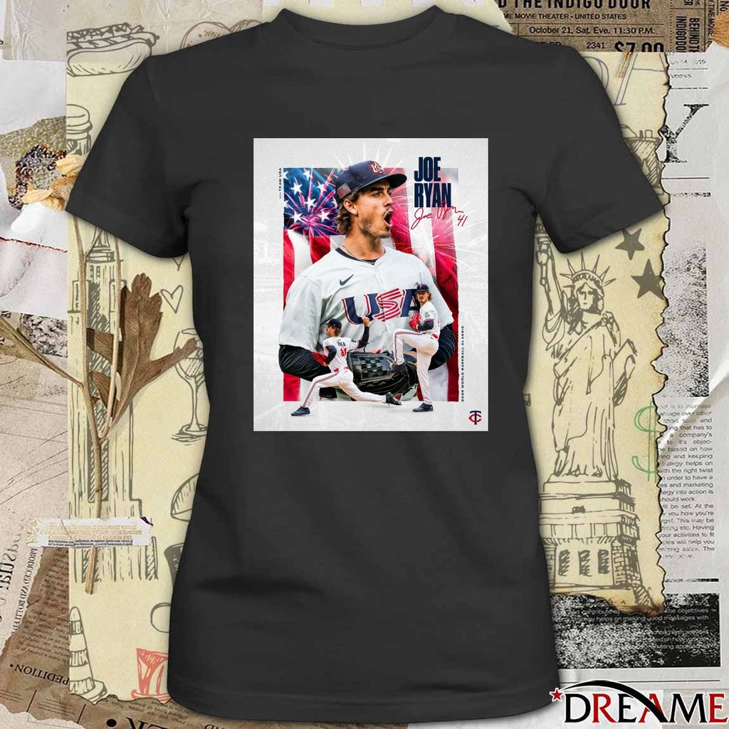 Minnesota Twins Joe Ryan 2026 World Baseball Classic Signature Poster t-shirt