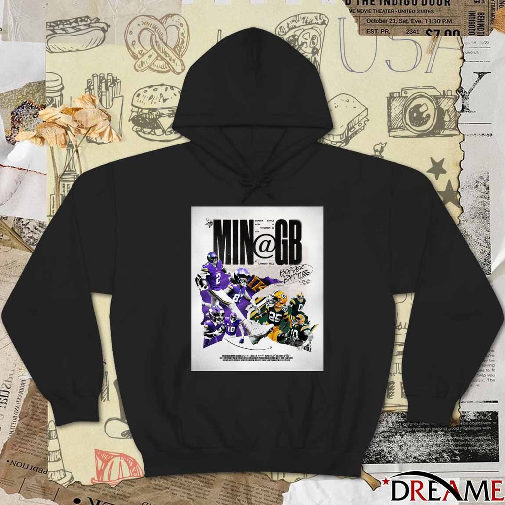 Minnesota Vikings Vs Green Bay Packers Border Battle Lambeau Field November 23, 2025 Poster t-shirt