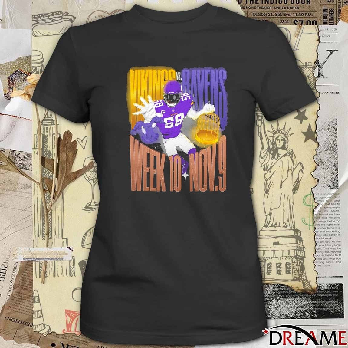 Minnesota Vikings vs Baltimore Ravens Week 10 Nov 9 Battle of the Purples on Sunday t-shirt