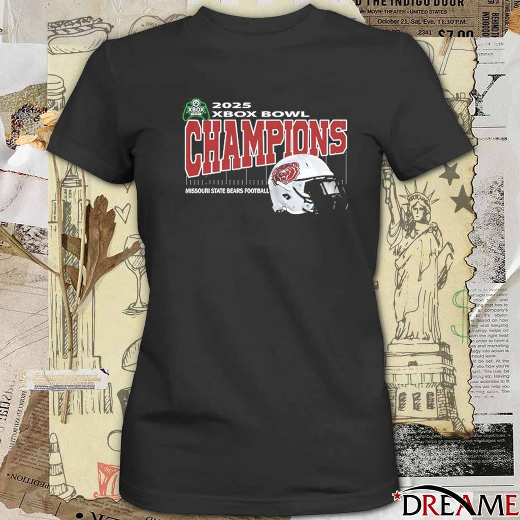 Missouri State Bears 2025 Xbox Bowl Champions Ford Center Frisco Texas December 18th Helmet t-shirt