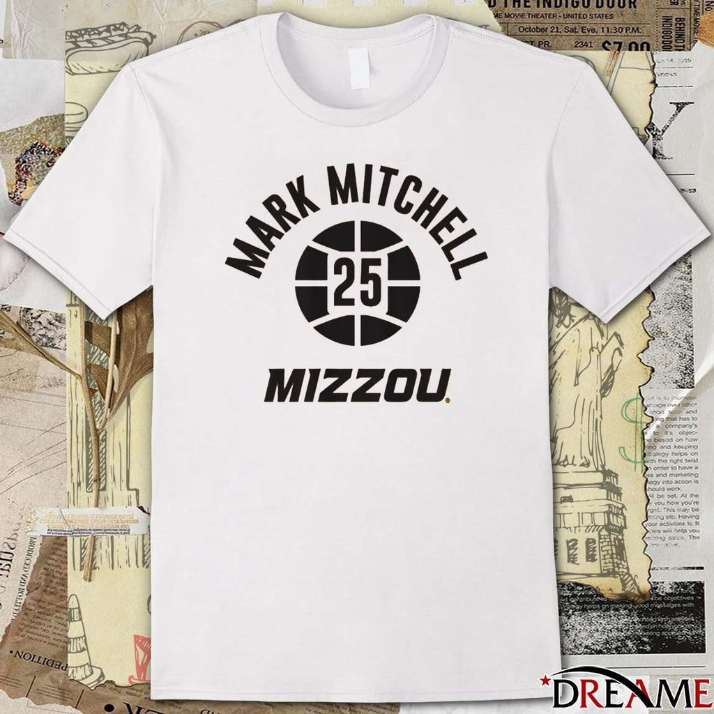 Missouri Tigers Basketball Mark Mitchell Name Number Ball t-shirt
