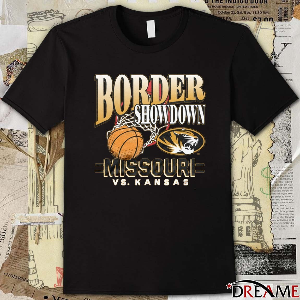 Missouri Tigers Basketball Vs Kansas Jayhawks Border Showdown 2025 t-shirt