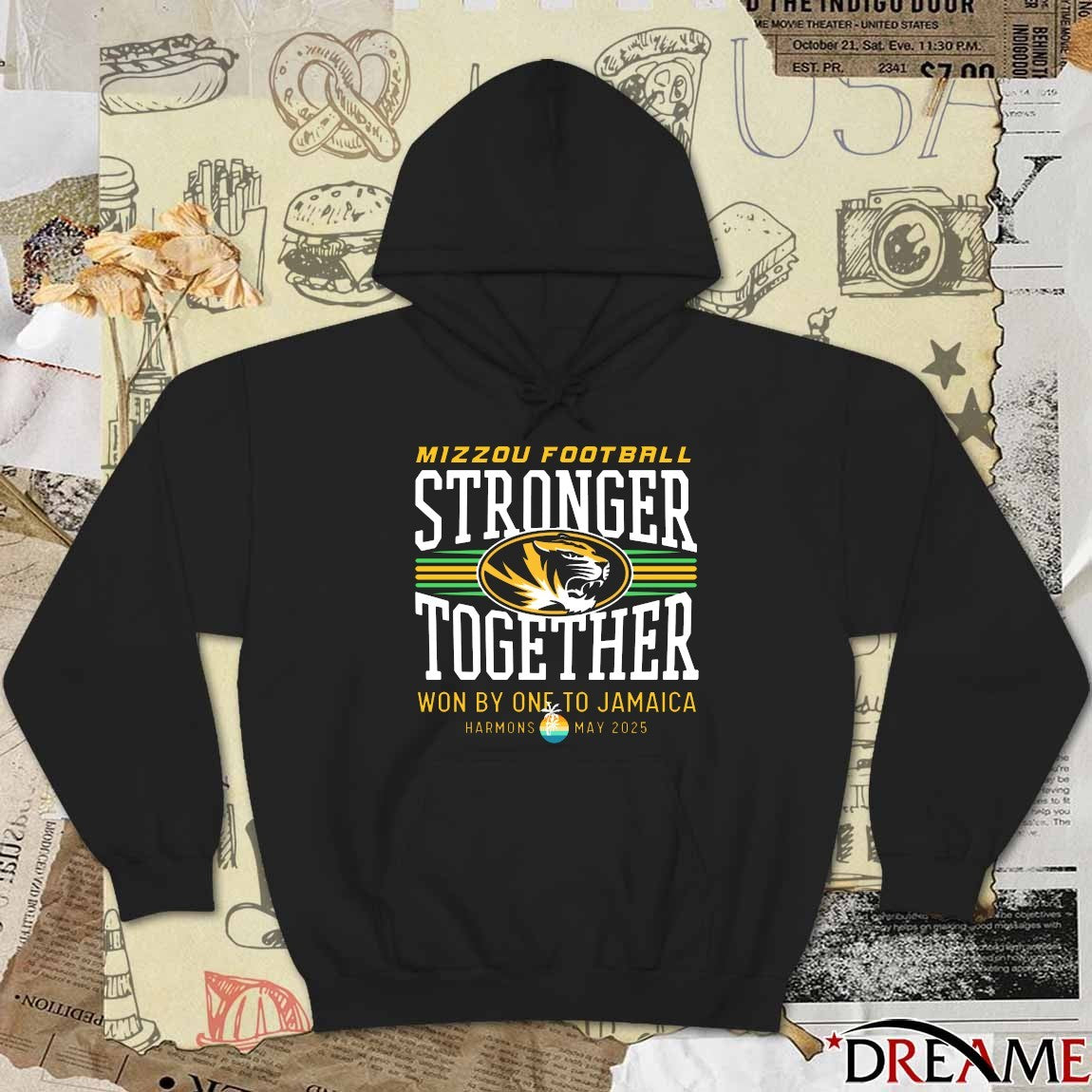 Mizzou Football Stronger Together Won By One To Jamaica Harmons May 2025 t-shirt