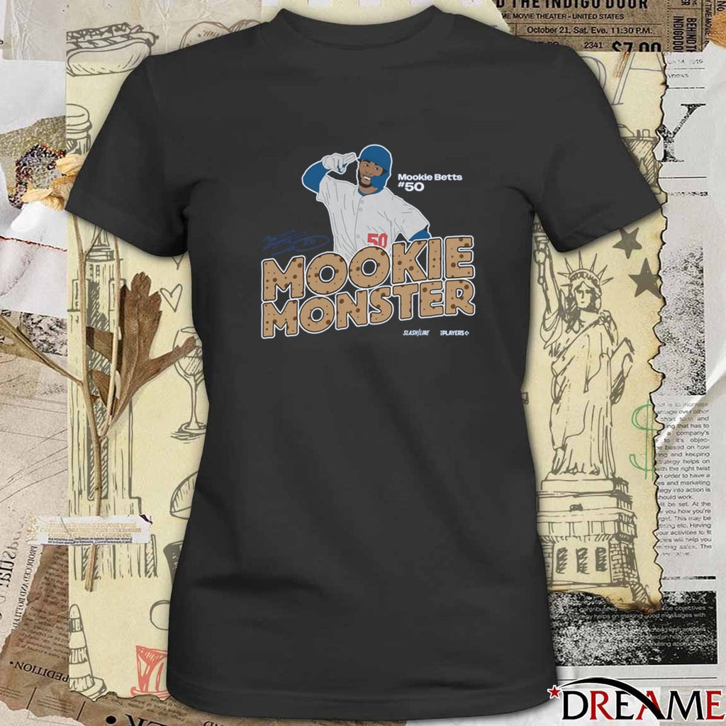 Mookie Monster Mookie Betts Los Angeles Dodgers MLB Slash Line Signature Painting t-shirt
