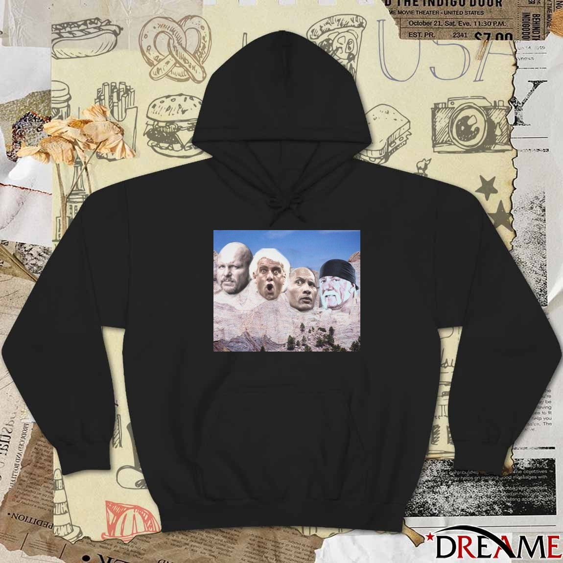 Mount Rushmore Of Wrestling George Washington, Thomas Jefferson, Theodore Roosevelt, and Abraham Lincoln t-shirt