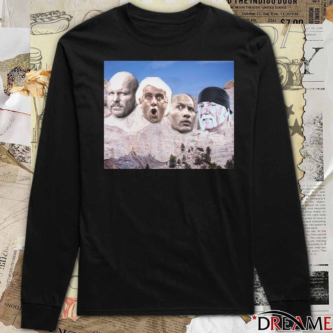 Mount Rushmore Of Wrestling George Washington, Thomas Jefferson, Theodore Roosevelt, and Abraham Lincoln t-shirt