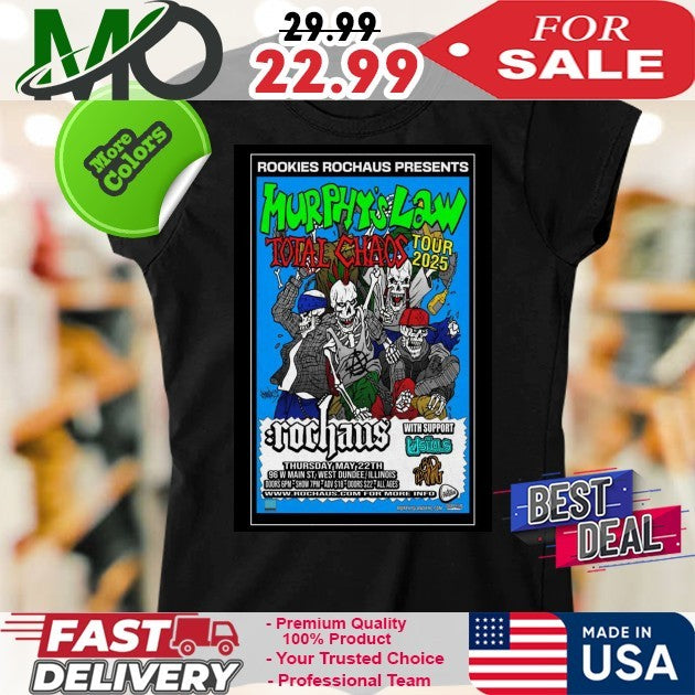 Murphy’s Law and Total Chaos 2025 Tour Poster Graphic T-Shirt