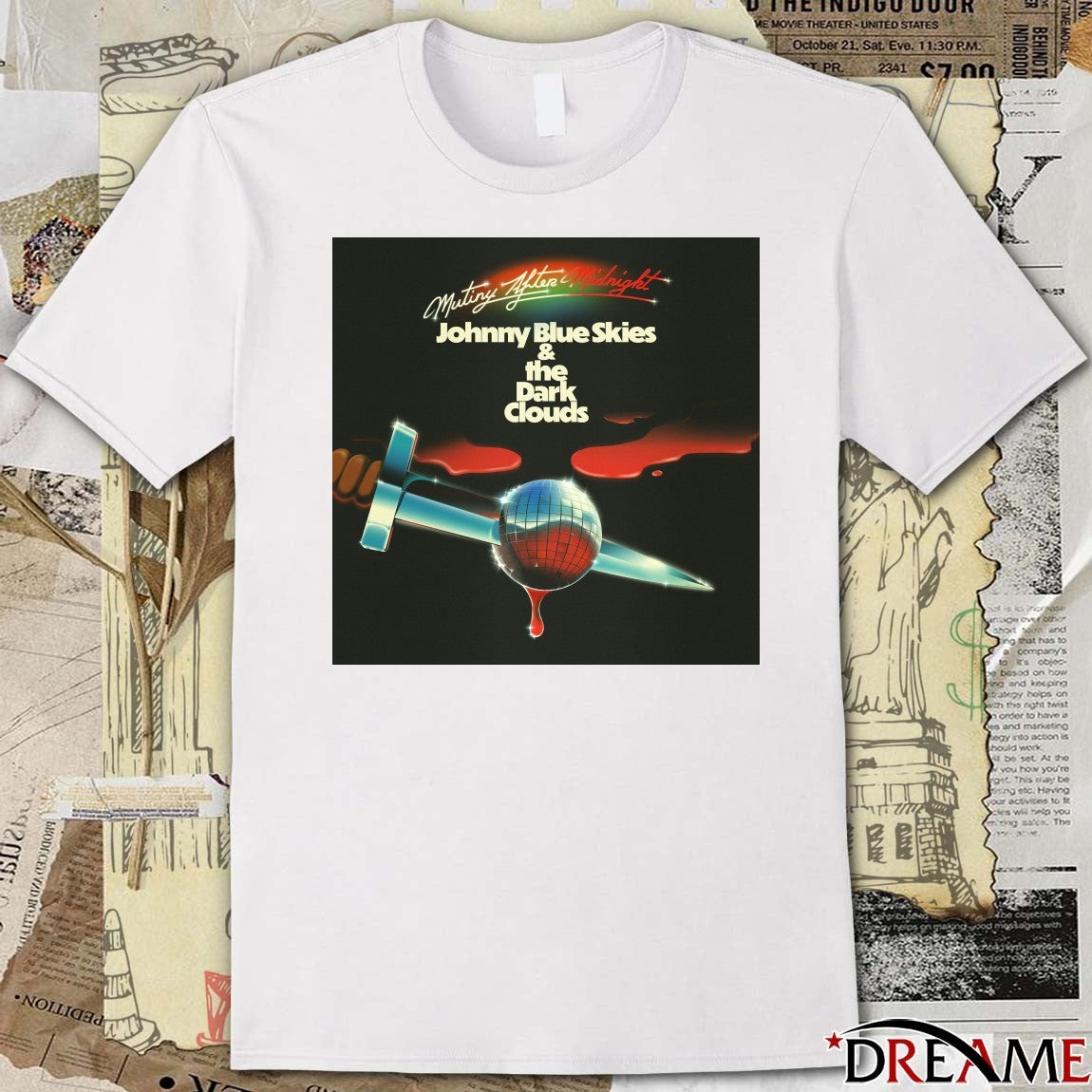 Mutiny After Midnight Johnny Blue Skies and the Dark Clouds Poster 2026 t-shirt