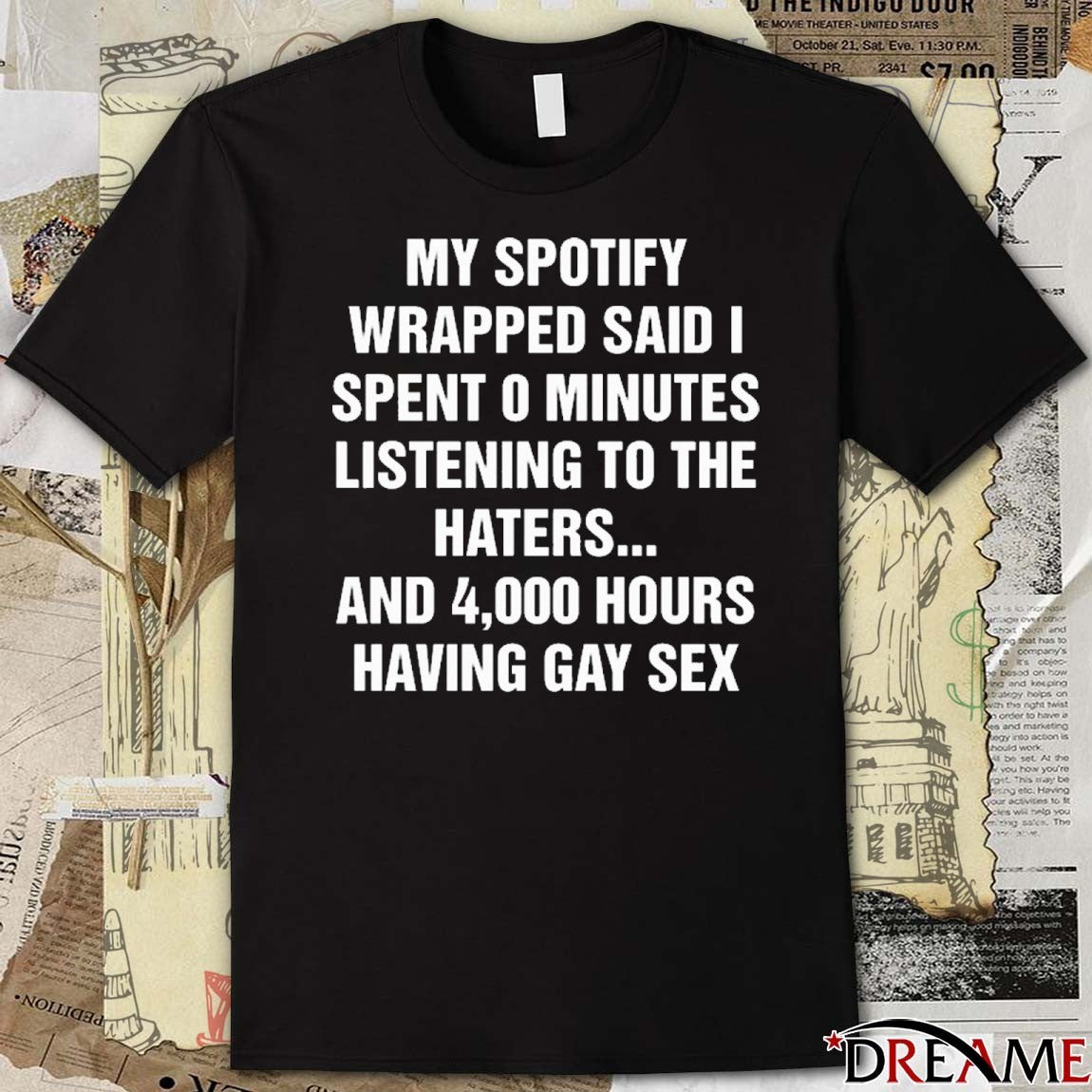 My Spotify Wrapped Said I Spent 0 Minutes Listening To The Haters And 4,000 Hours Having Gay Sex t-shirt