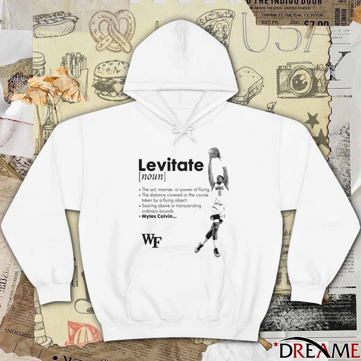 Myles Colvin Levitate Definition Wake Forest Demon Deacons Basketball t-shirt