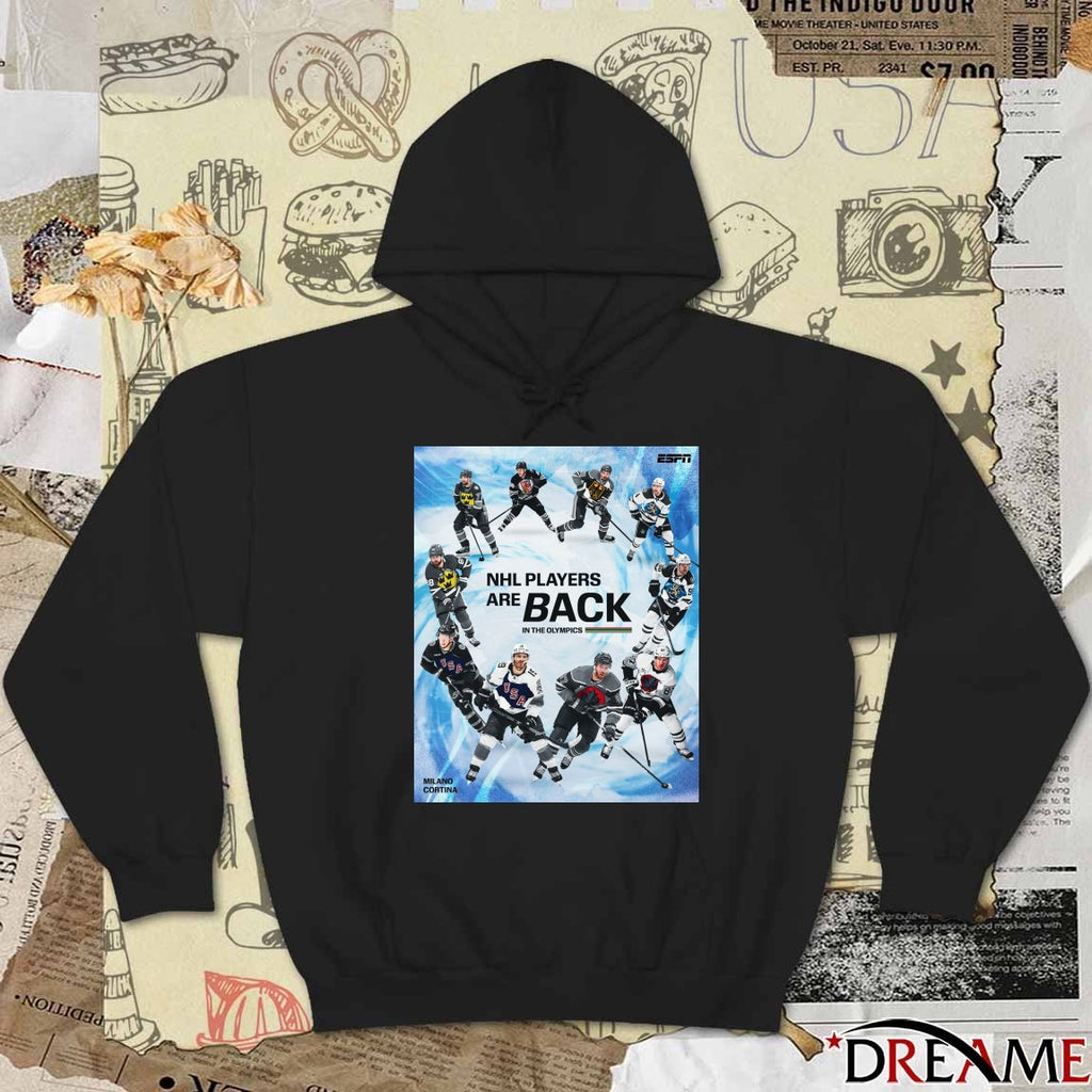 NHL Players Are Back In The Olympics Milano Cortina 2026 Poster t-shirt
