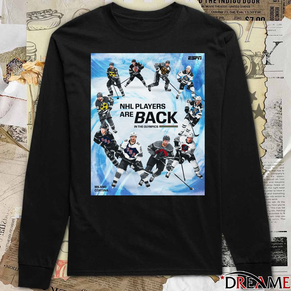 NHL Players Are Back In The Olympics Milano Cortina 2026 Poster t-shirt