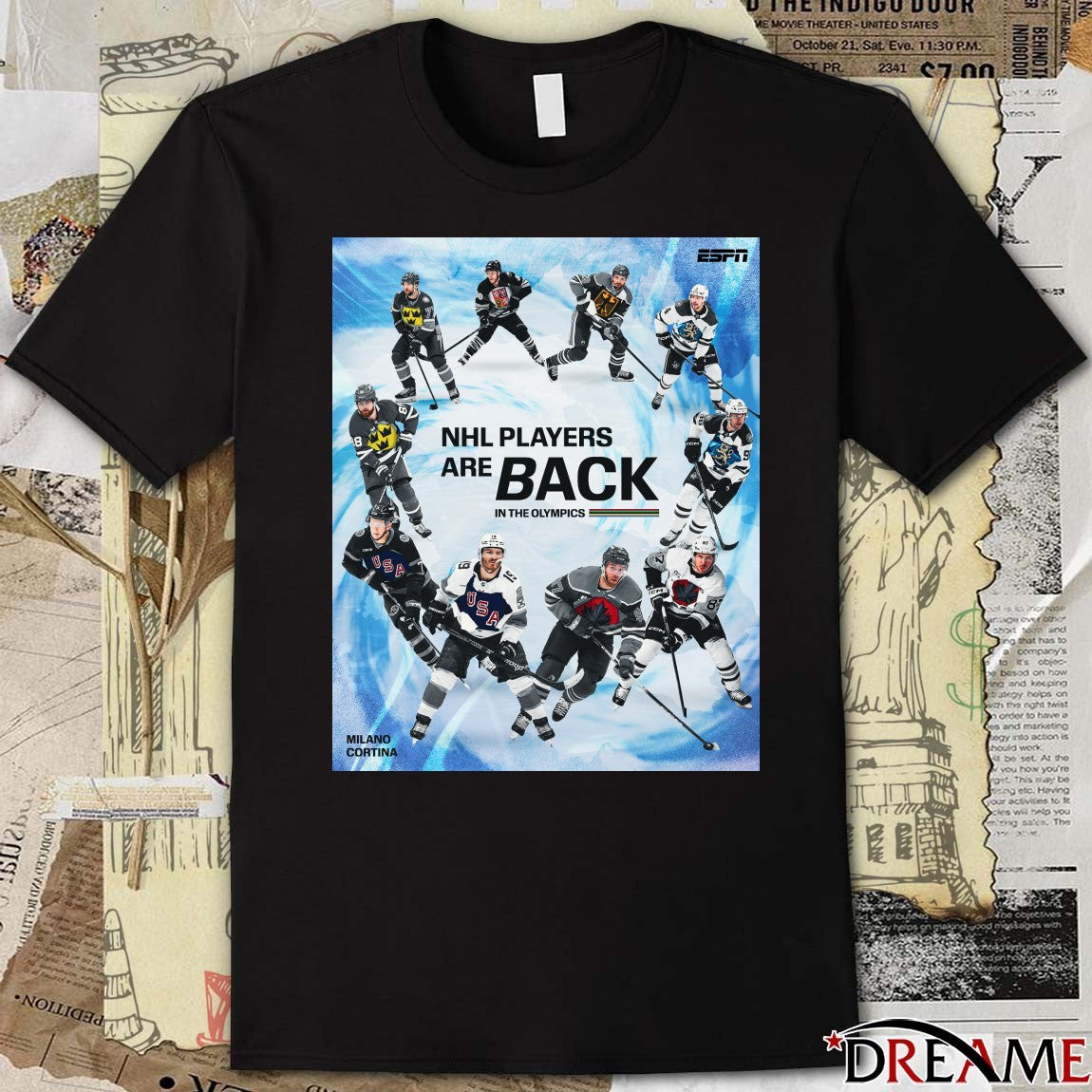 NHL Players Are Back In The Olympics Milano Cortina 2026 Poster t-shirt