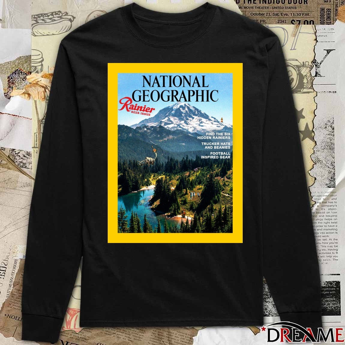 National Geographic Rainier Beer Issue Find The Six Hidden Rainiers Trucker Hats And Beanies Poster t-shirt