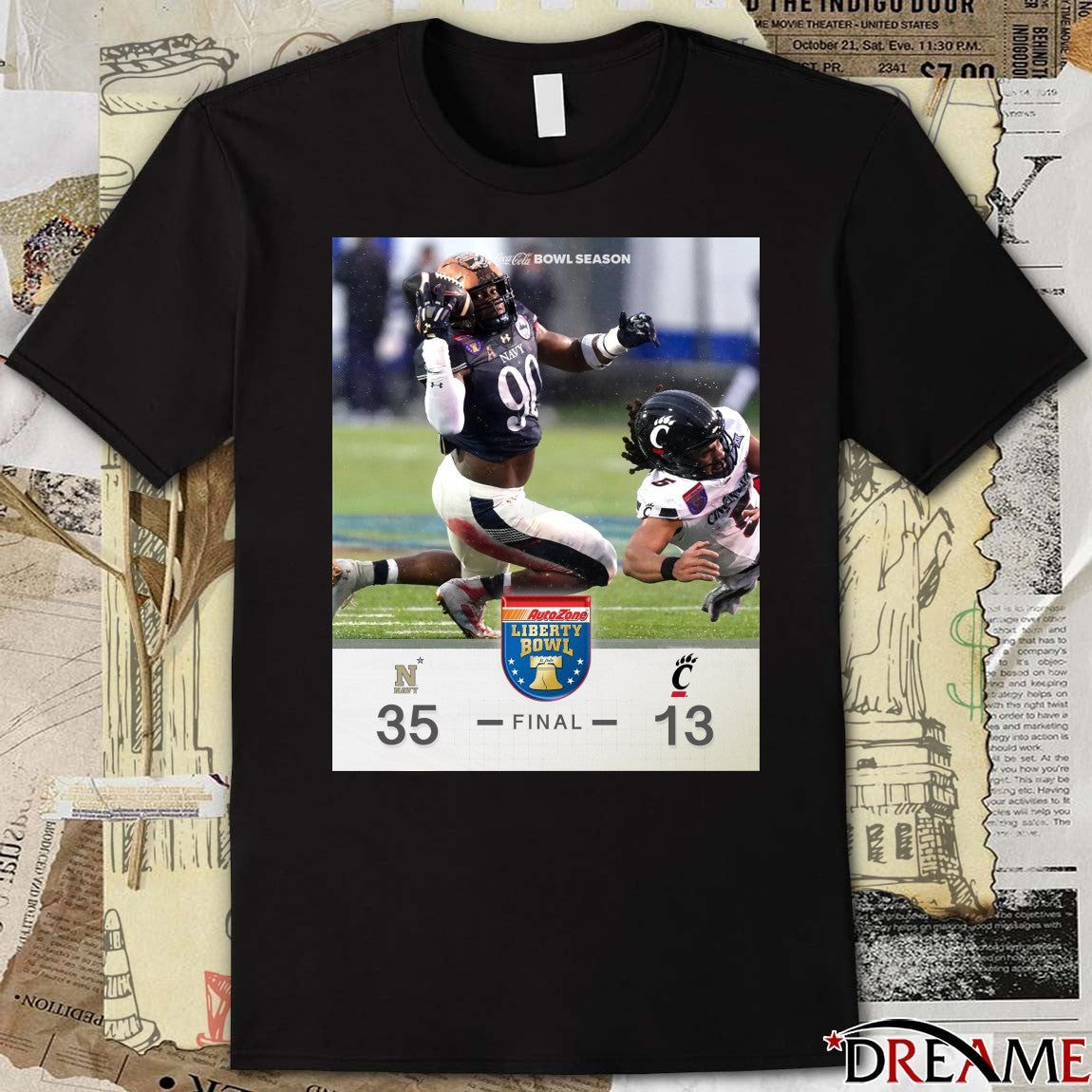 Navy Midshipmen defeated the Cincinnati Bearcats 35-13 2026 AutoZone Liberty Bowl Poster t-shirt