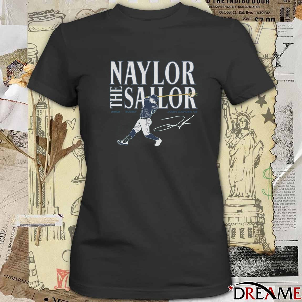 Naylor the Sailor Josh Naylor Seattle Mariners MLB Slash Line Signature t-shirt
