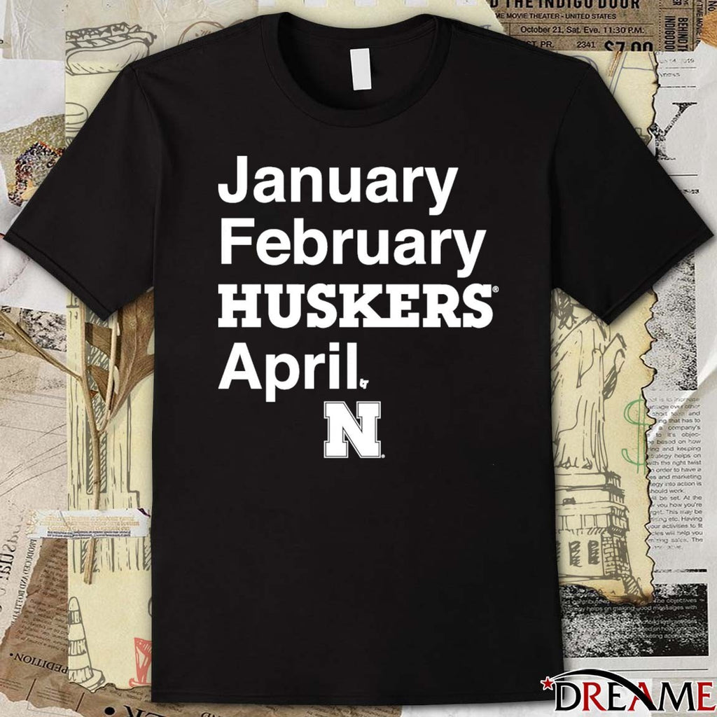 Nebraska Cornhuskers Basketball January February Huskers April 2026 NCAA March Madness Sweet 16 Basketball t-shirt