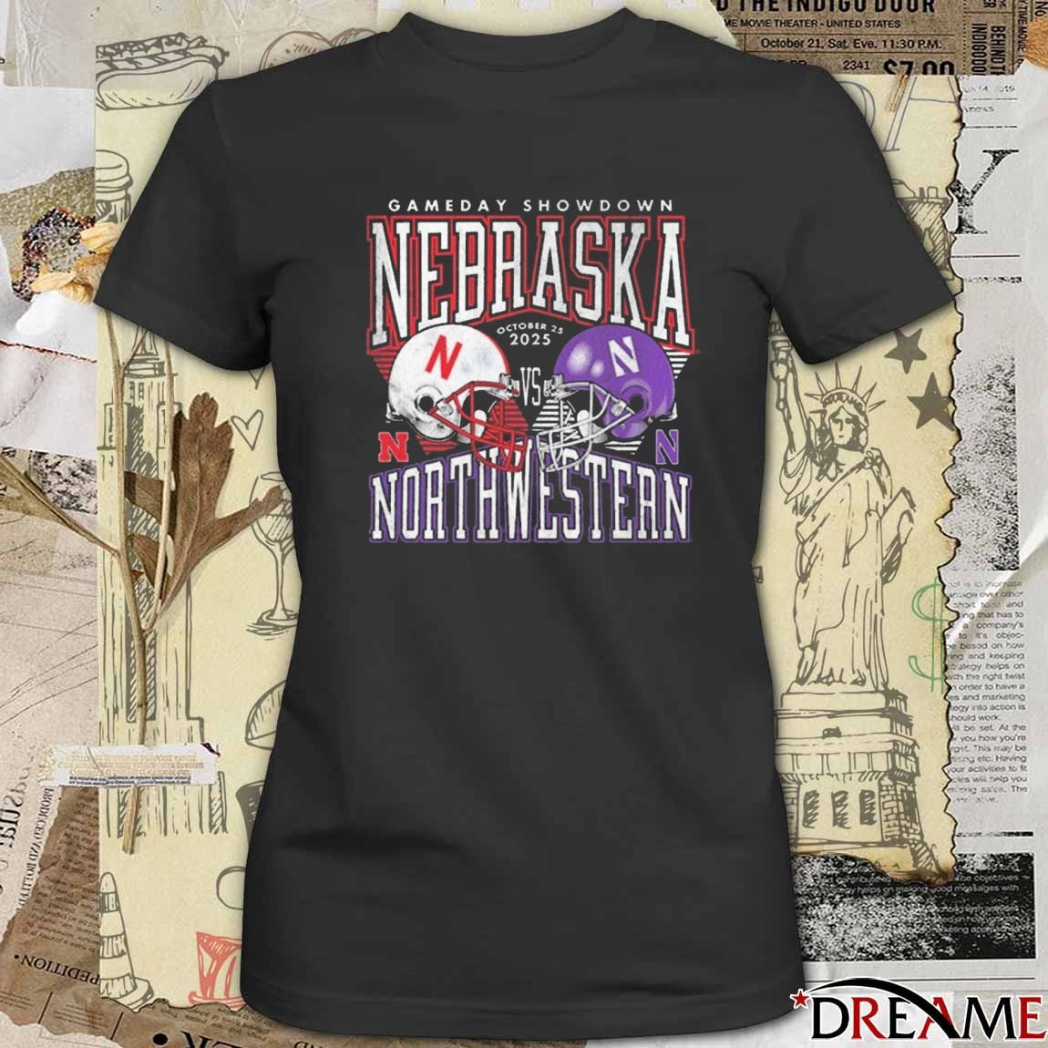 Nebraska Cornhuskers Football vs Northwestern Wildcats Gameday Showdown October 25 2025 Helmet t-shirt