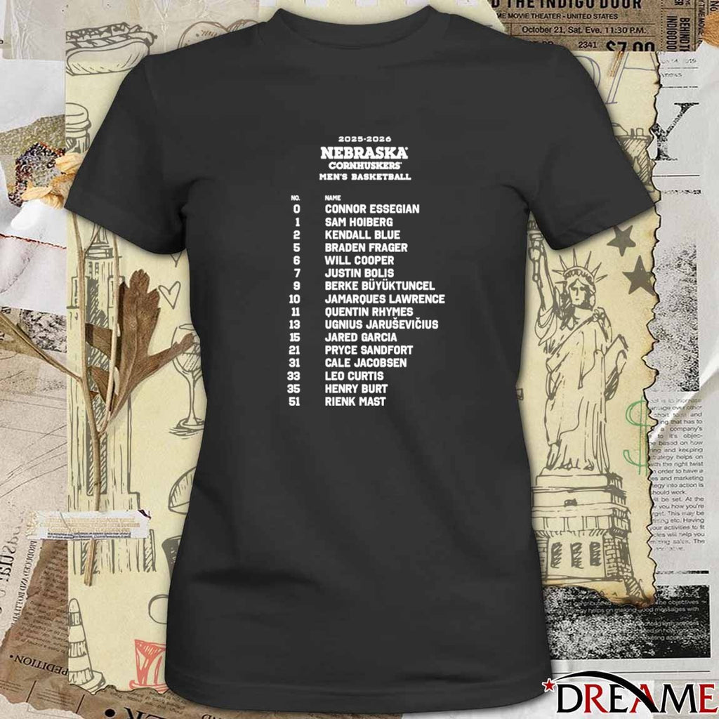 Nebraska Cornhuskers MBB Nebrasketball 2025-26 Connor Essegian Sam Hoiberg t-shirt