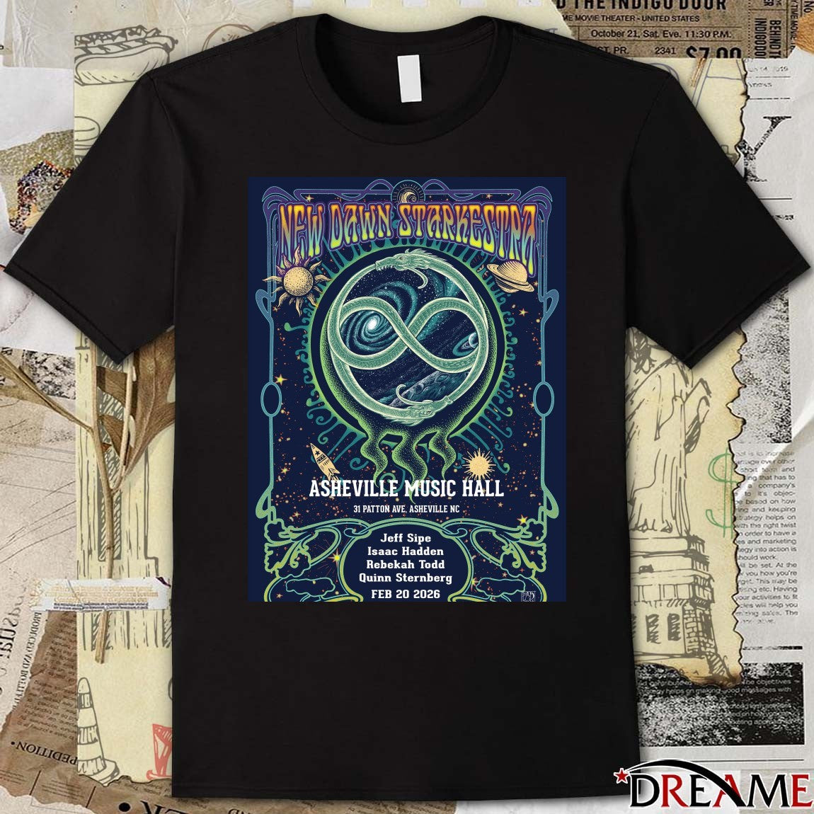 New Dawn Starkestra Asheville Music Hall 31 Patton Ave Asheville NC Poster t-shirt