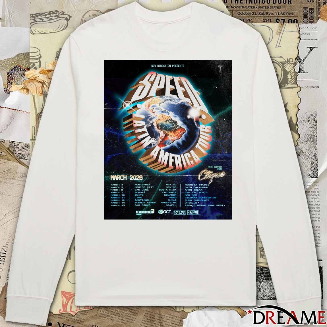 New Direction Presents Speed Latin America Tour March 4 – 15 2026 Poster t-shirt