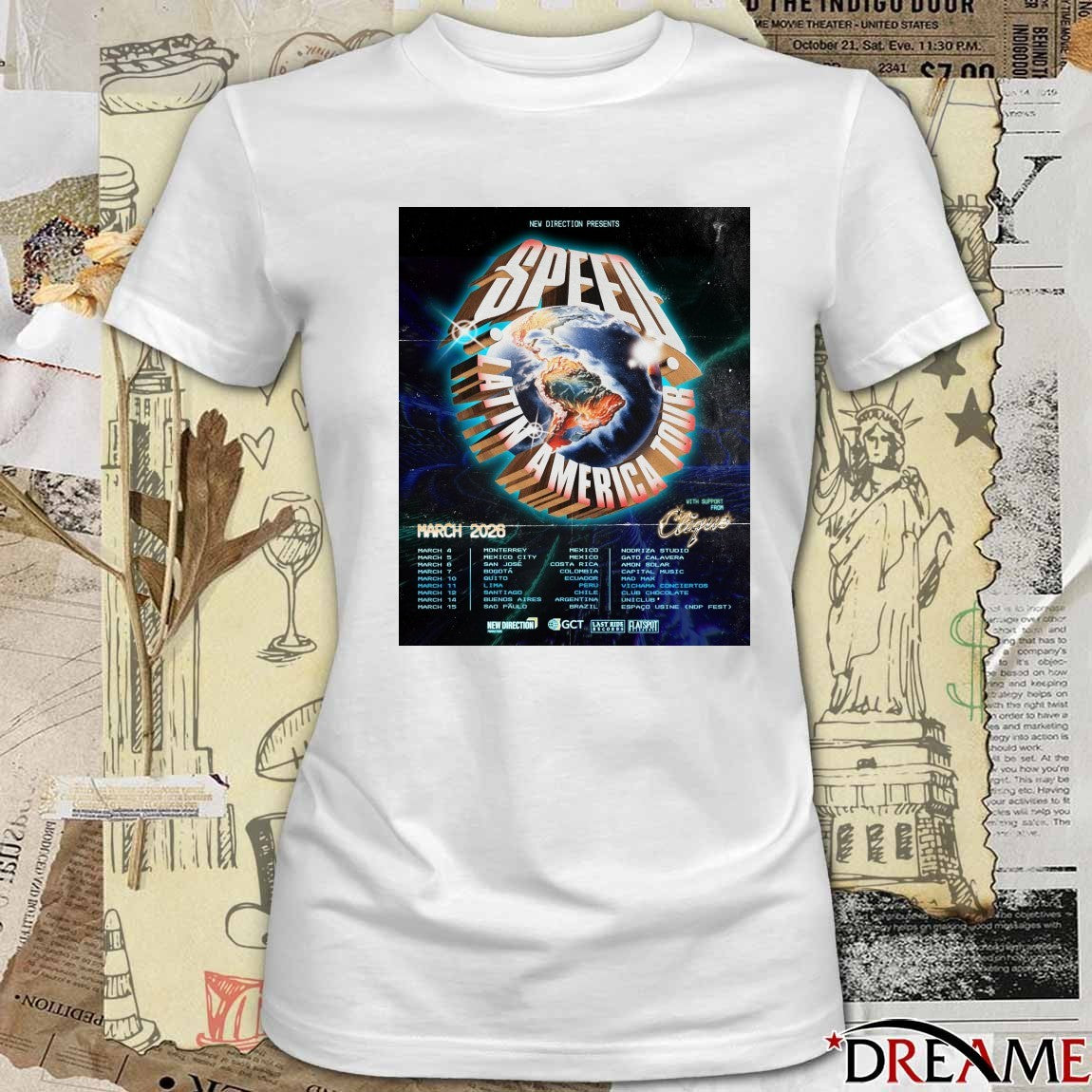 New Direction Presents Speed Latin America Tour March 4 – 15 2026 Poster t-shirt