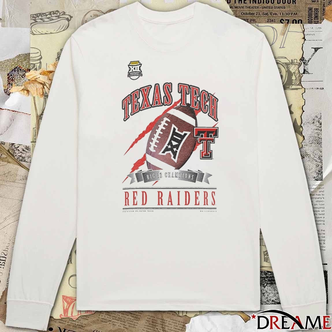 New Era Texas Tech Red Raiders NCAA 2025 Big 12 Football Champions AT&T Stadium Arlington TX Locker Room t-shirt