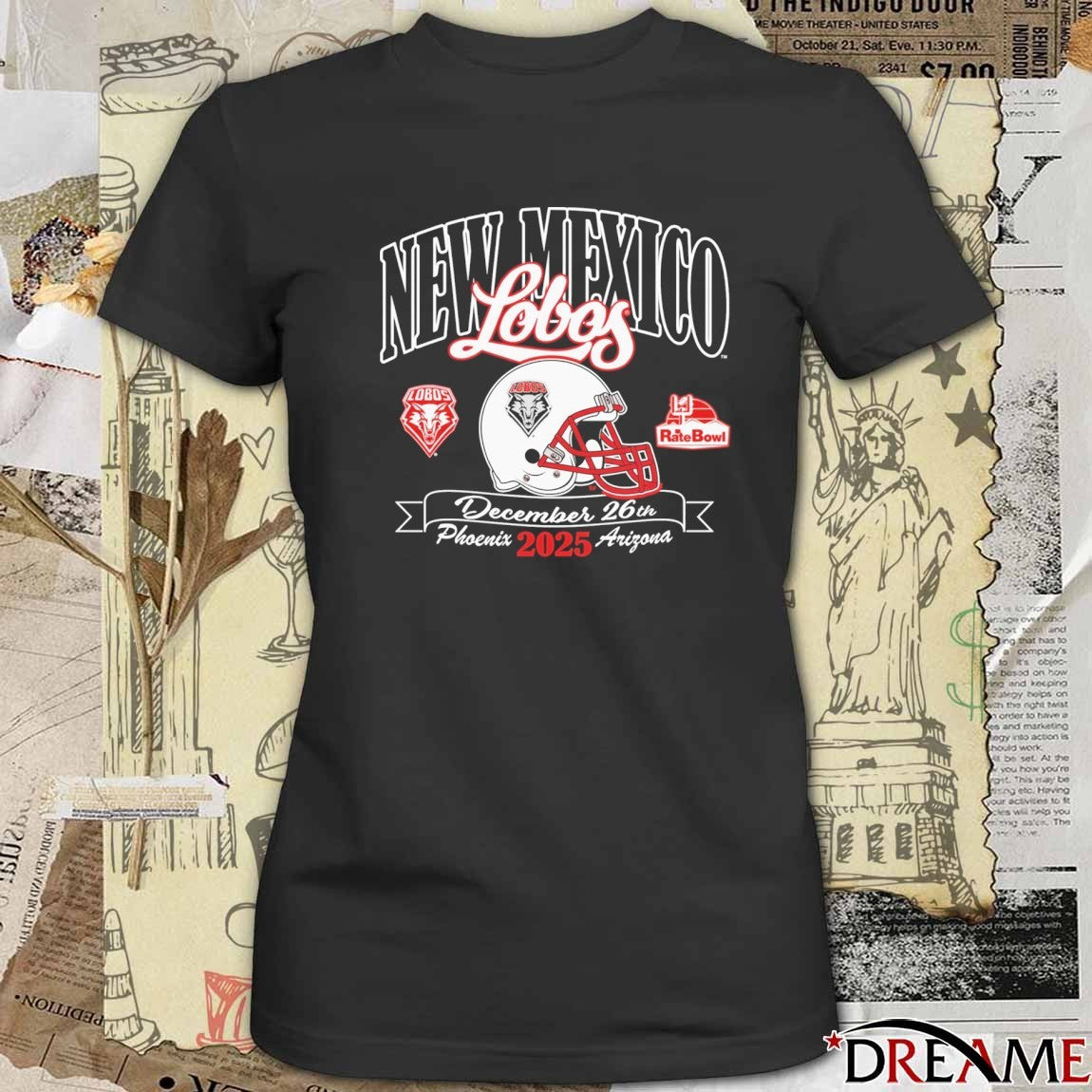 New Mexico Lobos 2025 Rate Bowl December 26th Phoenix, Arizona Helmet t-shirt