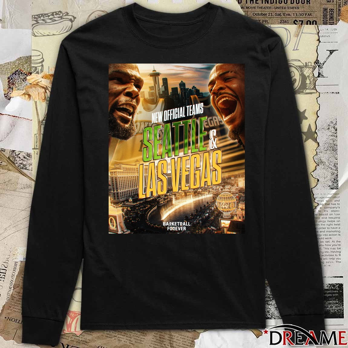 New Teams Seattle And Las Vegas Basketball Forever 2026 Poster t-shirt