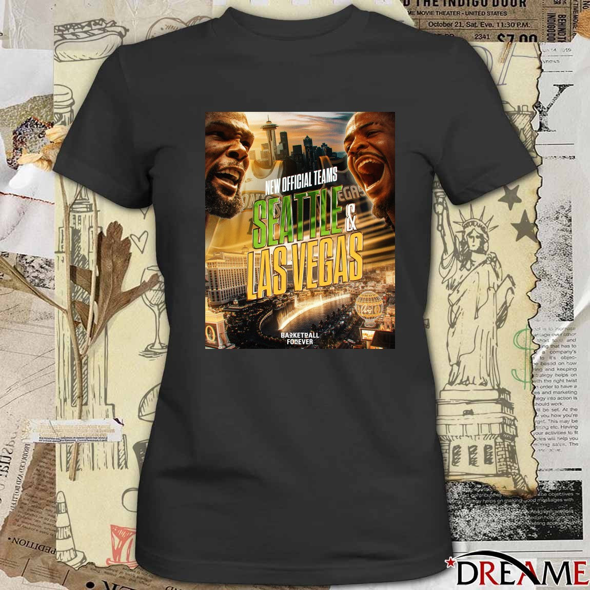 New Teams Seattle And Las Vegas Basketball Forever 2026 Poster t-shirt