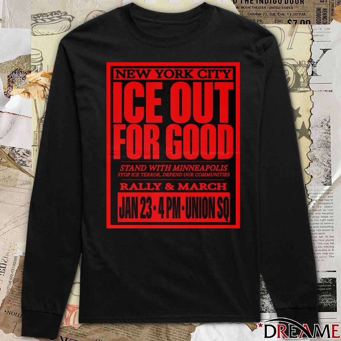 New York City ICE Out For Good Stand With Minneapolis Stop ICE Terror Defend Our Communities 2026 Poster t-shirt