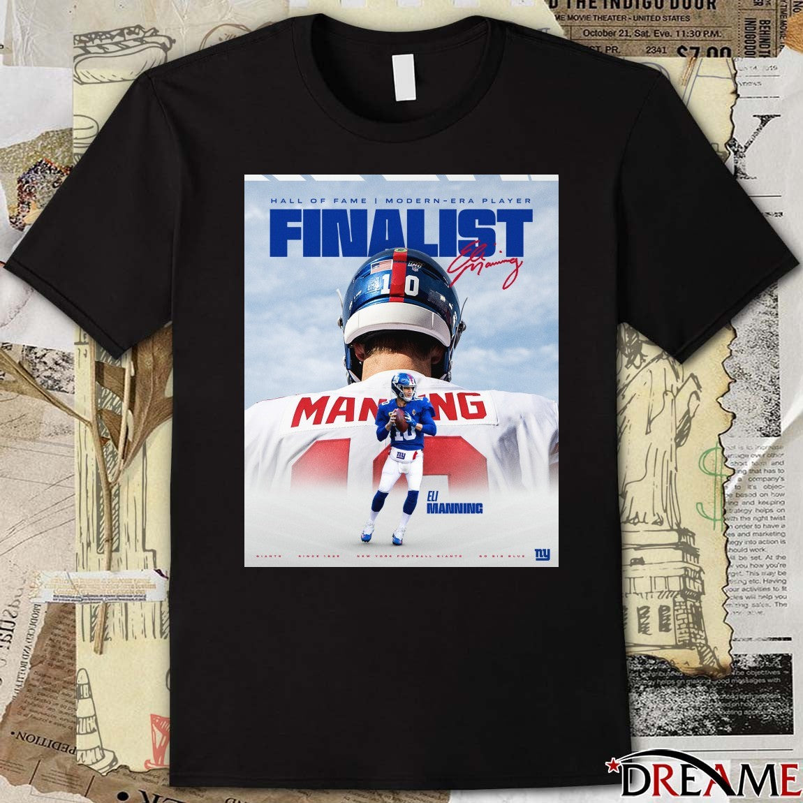 New York Giants Eli Manning Modern-era Player Pro Football Hall of Fame Finalist Signature Poster t-shirt