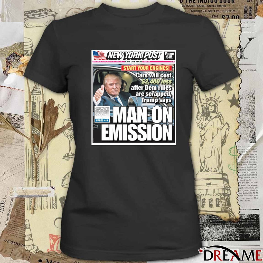 New York Post Late City Final Man On Emission Trump Poster t-shirt
