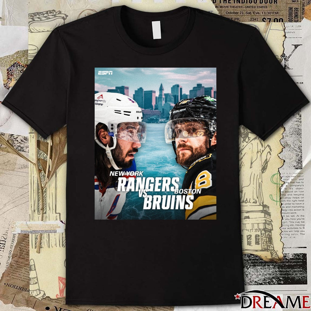 New York Rangers Vs Boston Bruins Broadway meets Beantown Matchup Poster t-shirt