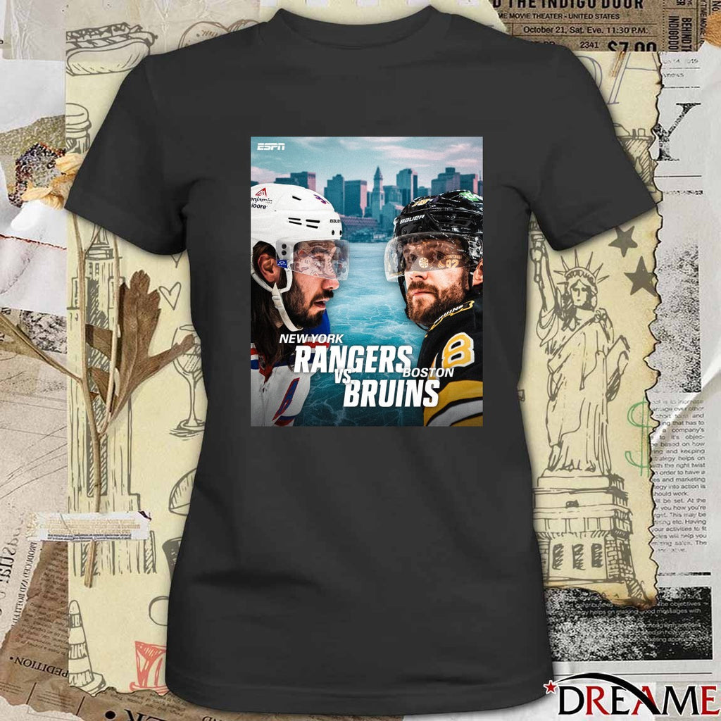 New York Rangers Vs Boston Bruins Broadway meets Beantown Matchup Poster t-shirt