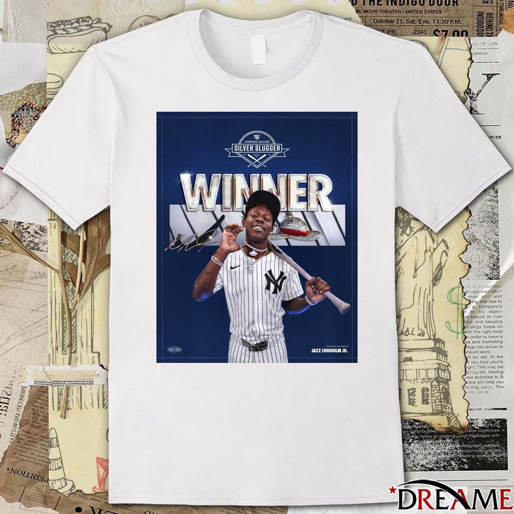 New York Yankees Congratulations Jazz Chisholm Jr. 2025 Silver Slugger Award Winner Signature Poster t-shirt