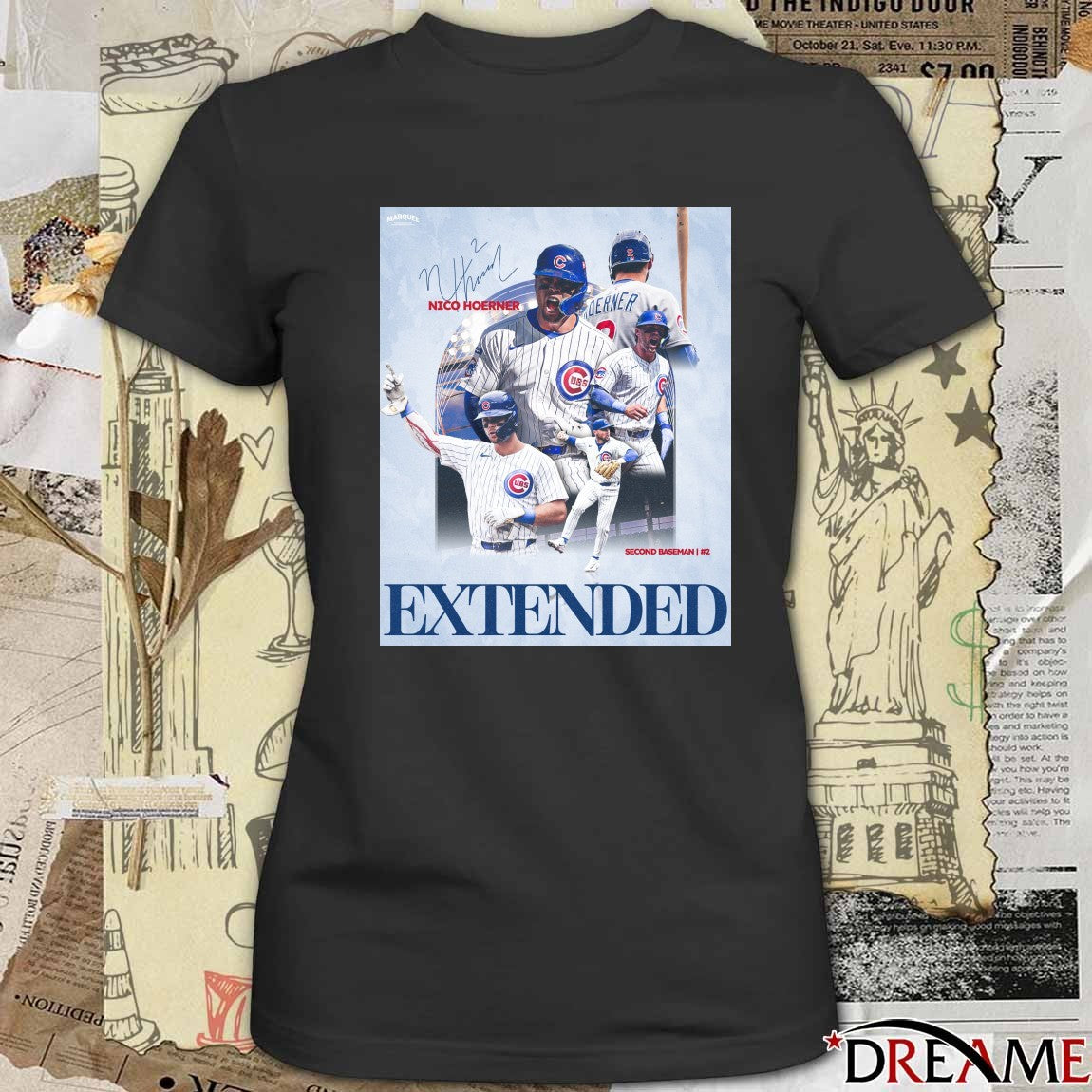 Nico Hoerner Chicago Cubs Second Baseman Extended Signature Poster t-shirt
