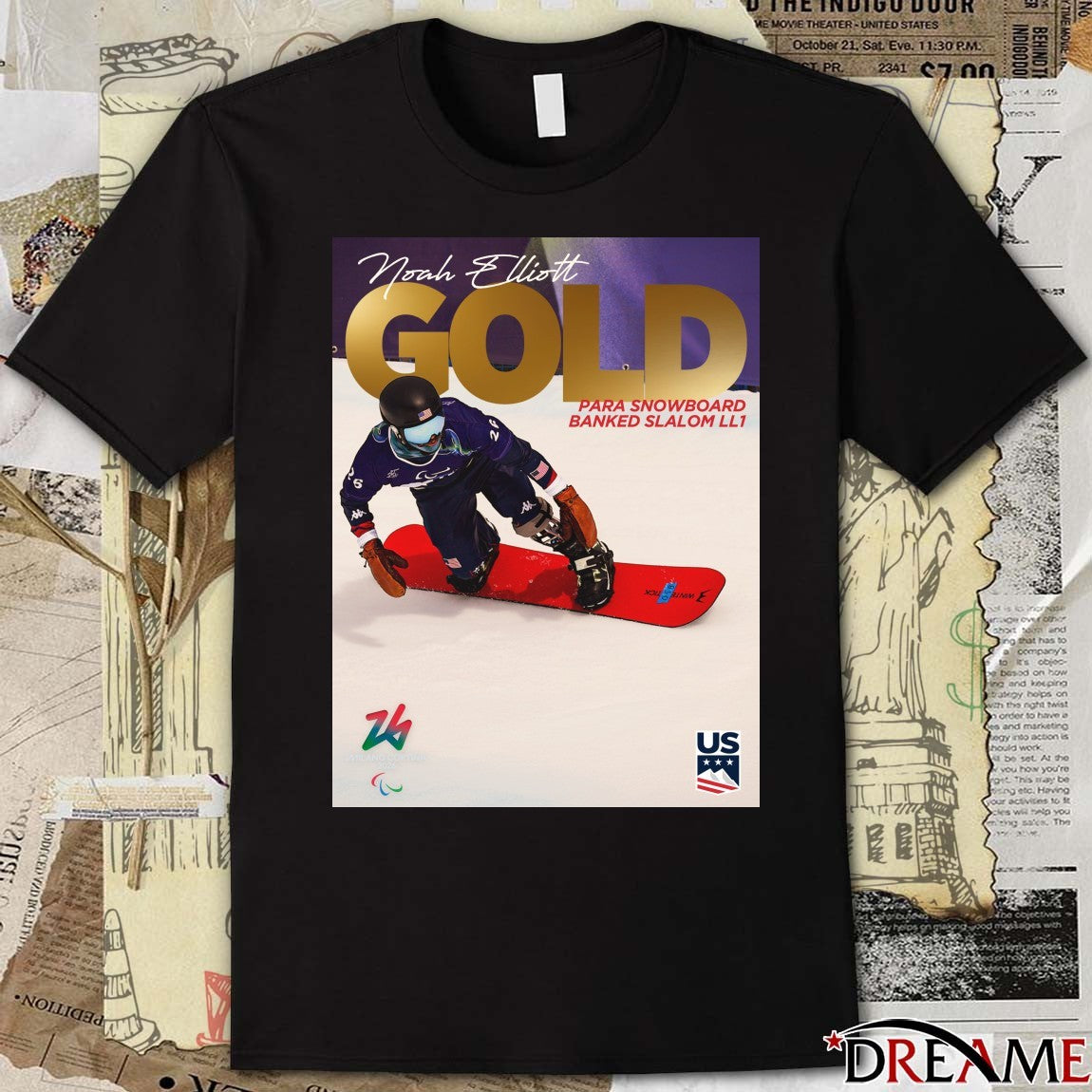Noah Elliott Gold Medal Para Snowboard Banked Slalom LL1 Poster t-shirt