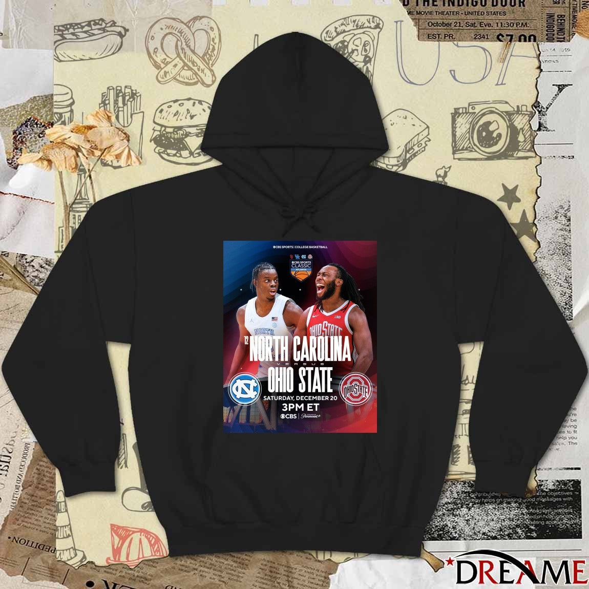 North Carolina vs. Ohio State December 20 2025 CBS Sports Classic at State Farm Arena Poster t-shirt