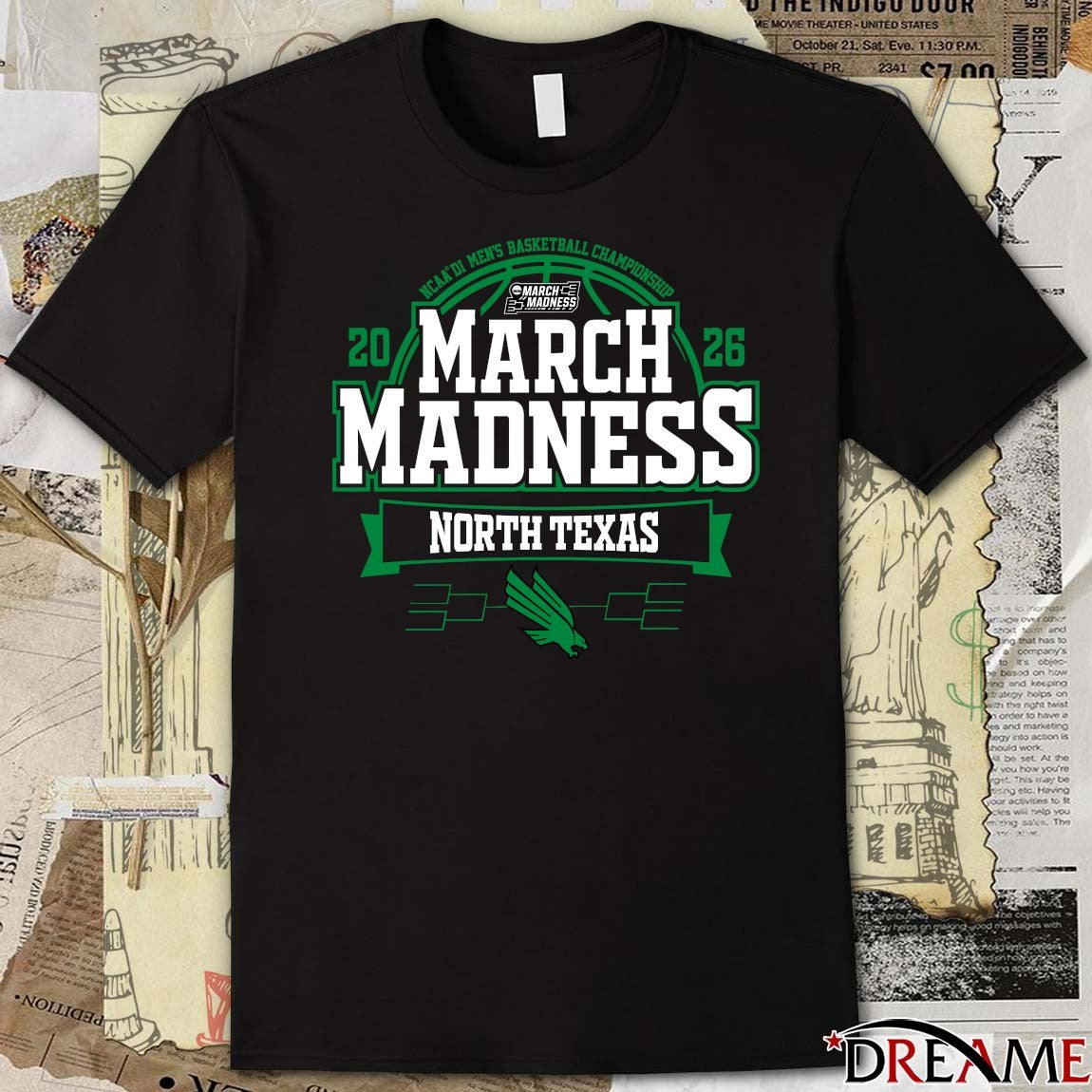 North Texas Mean Green 2026 NCAA DI Men’s Basketball Championship March Madness Bound t-shirt