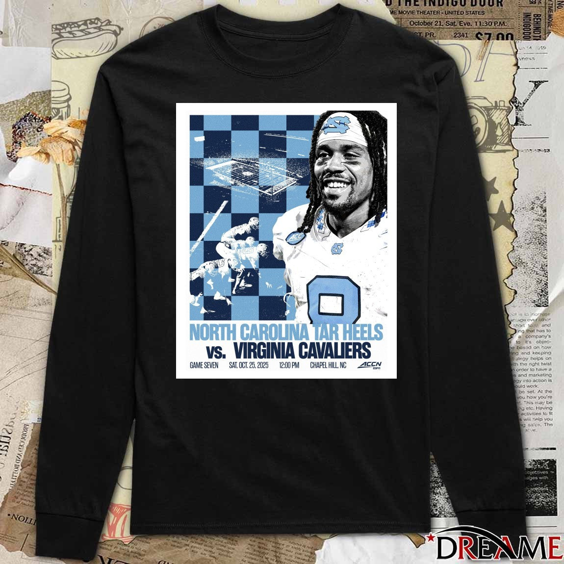 North carolina Tar Heels Vs Virginia Cavaliers Game 7 October 25 2025 Chapel Hill NC Poster t-shirt