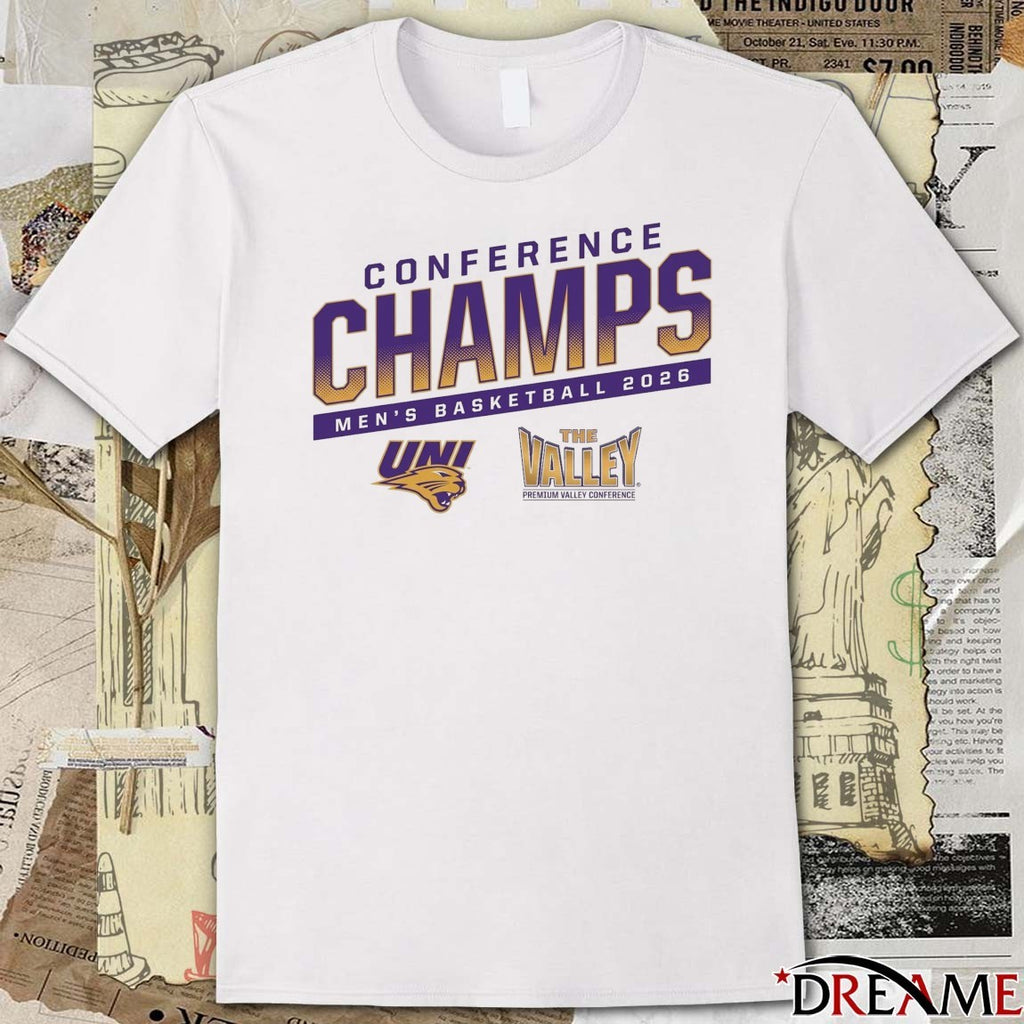 Northern Iowa Panthers 2026 Men’s Basketball Conference Champs The Valley t-shirt