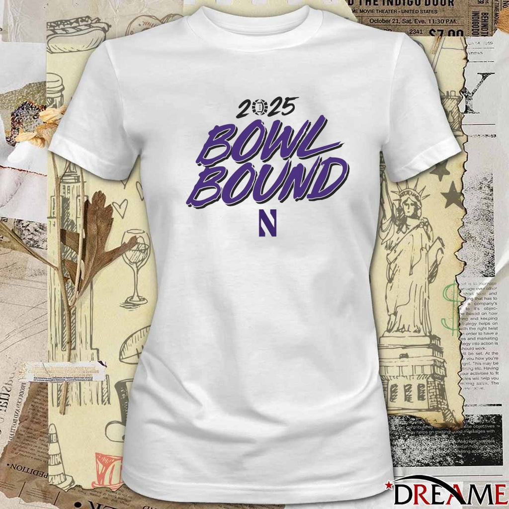 Northwestern Wildcats Football NCAA 2025 Bowl Bound t-shirt