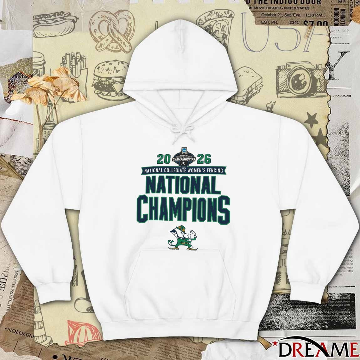 Notre Dame Fighting Irish 2026 NCAA National Collegiate Women’s Fencing National Champions t-shirt