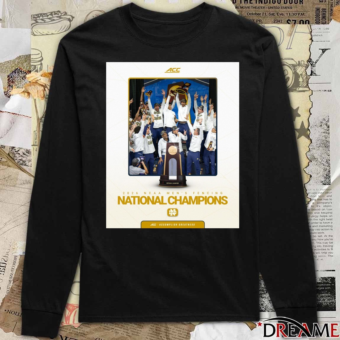 Notre Dame Fighting Irish ACC 2026 NCAA Men’s Fencing National Champions Poster t-shirt