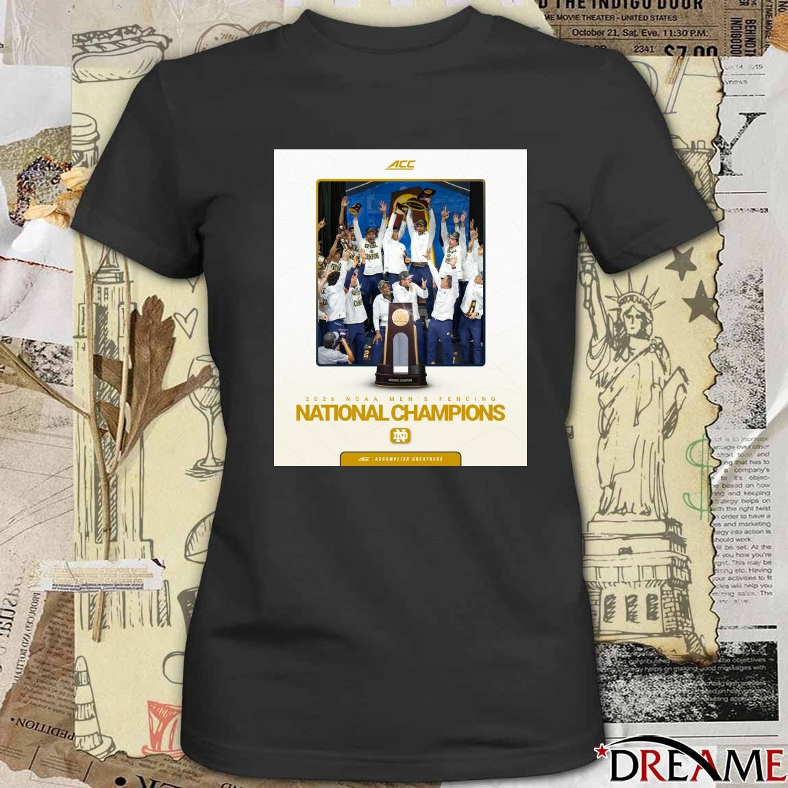 Notre Dame Fighting Irish ACC 2026 NCAA Men’s Fencing National Champions Poster t-shirt