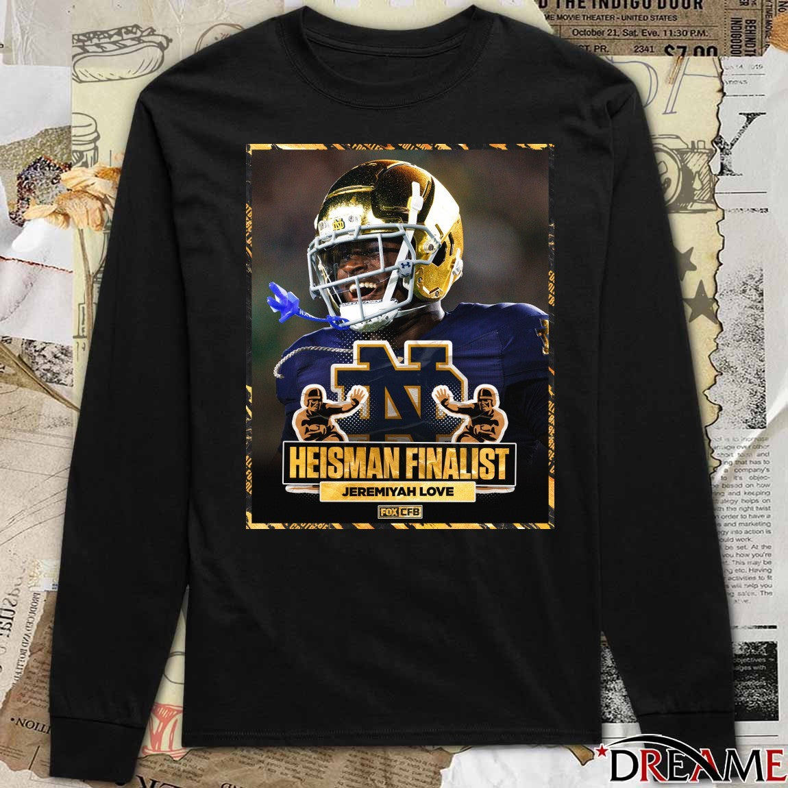Notre Dame Fighting Irish Jeremiyah Love 2025 Heisman Trophy Poster t-shirt